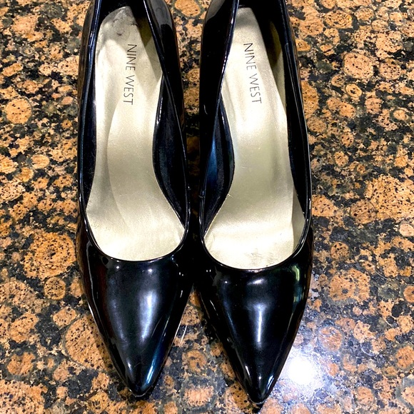 Nine West Shoes - Nine West Black Stiletto Patent Leather Pumps